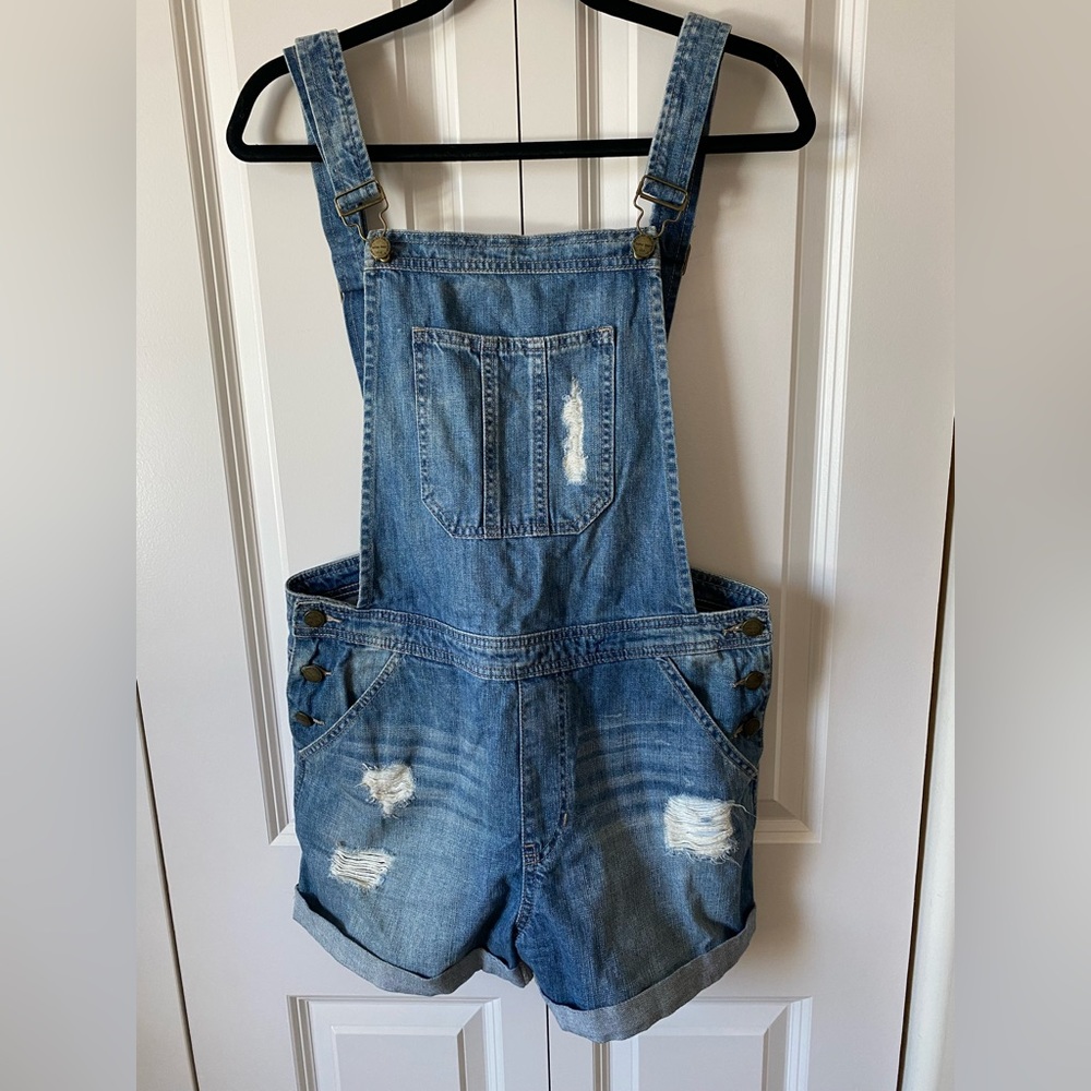 Sneak Peek Denim Short Overalls Size L